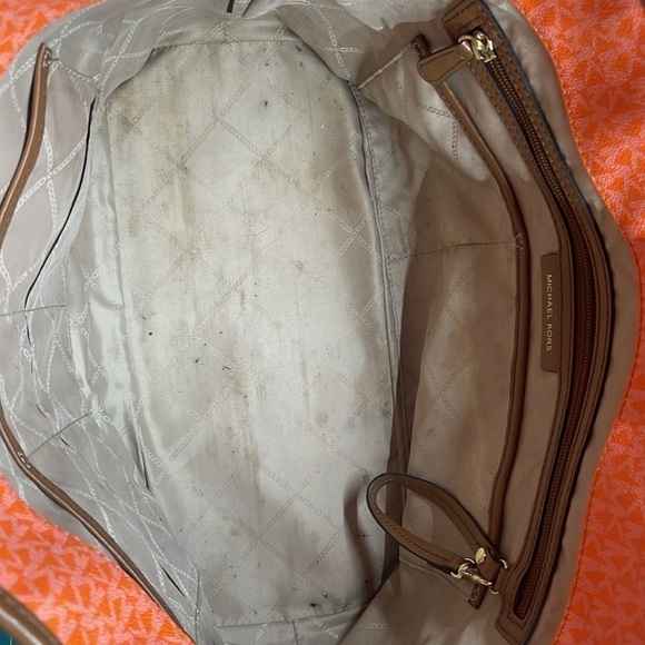 Michael Kors Signature Carter Large Tote Bag Orange / Gray - Picture 9 of 10